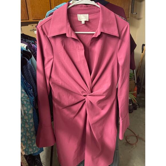 CINQ À SEPT McKenna Knot-Front Shirtdress - Picture 4 of 4